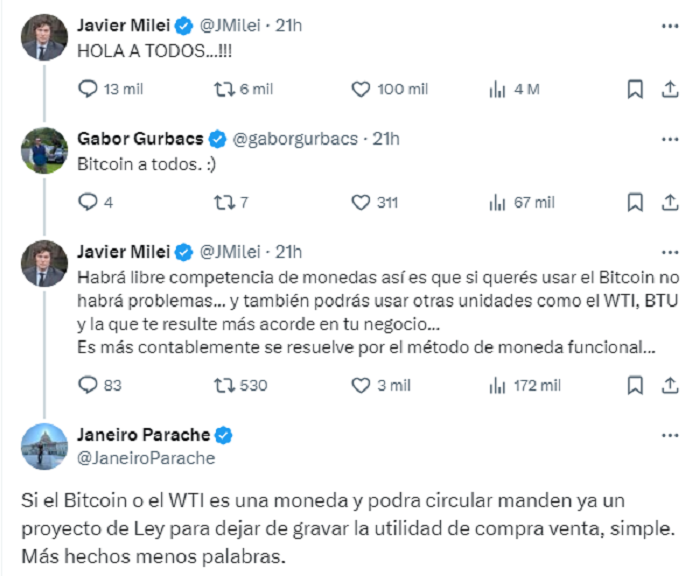 Bitcoin users ask Javier Milei to eliminate obstacles: “More facts, fewer words”