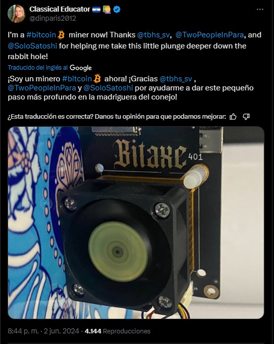 They promote Bitcoin mining with mini equipment in El Salvador