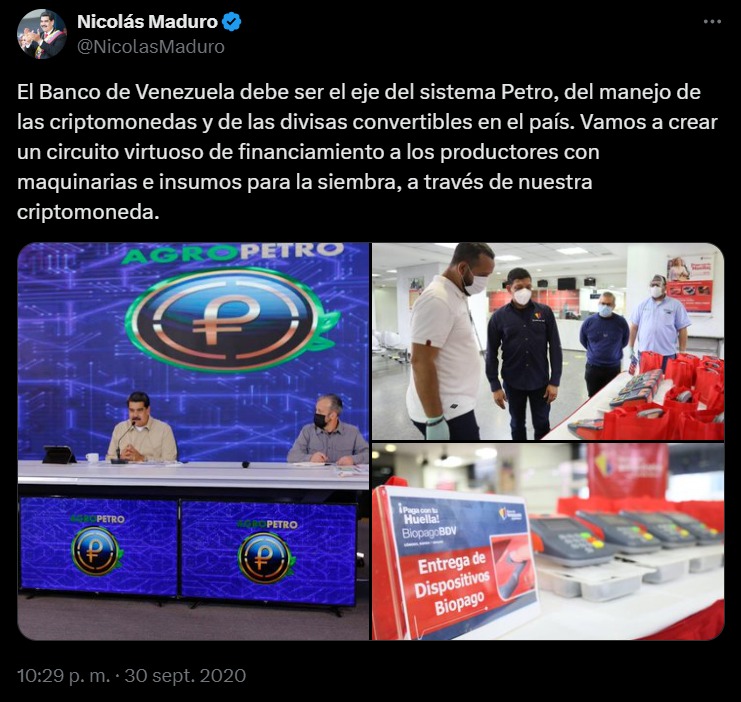 8 months ago Maduro said he would resume the path of cryptocurrencies. What happened?