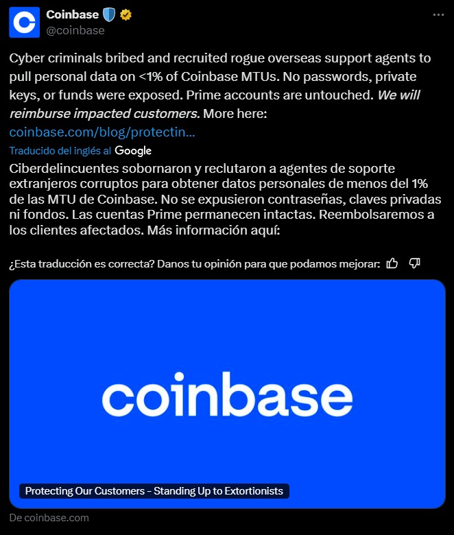 Data filtration in Coinbase is investigated by justice