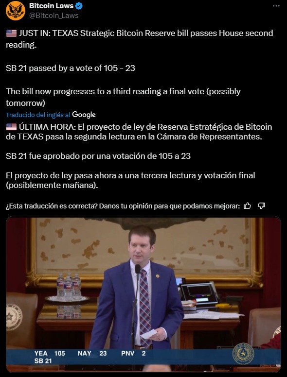 Texas project to buy Bitcoin exceeds Congress
