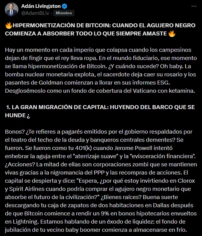 “Capital migration to Bitcoin has begun, and is irreversible”