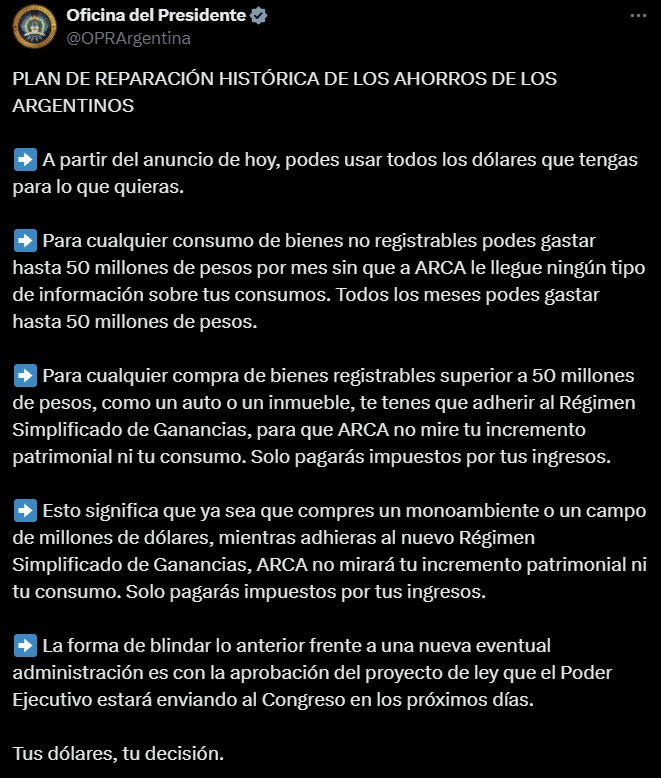 Financial surveillance continues in Argentina, although the government reduced its monitoring