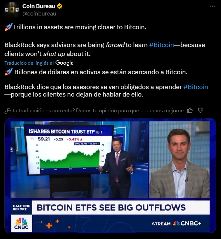 “Investors don’t stop asking for Bitcoin”: Blackrock