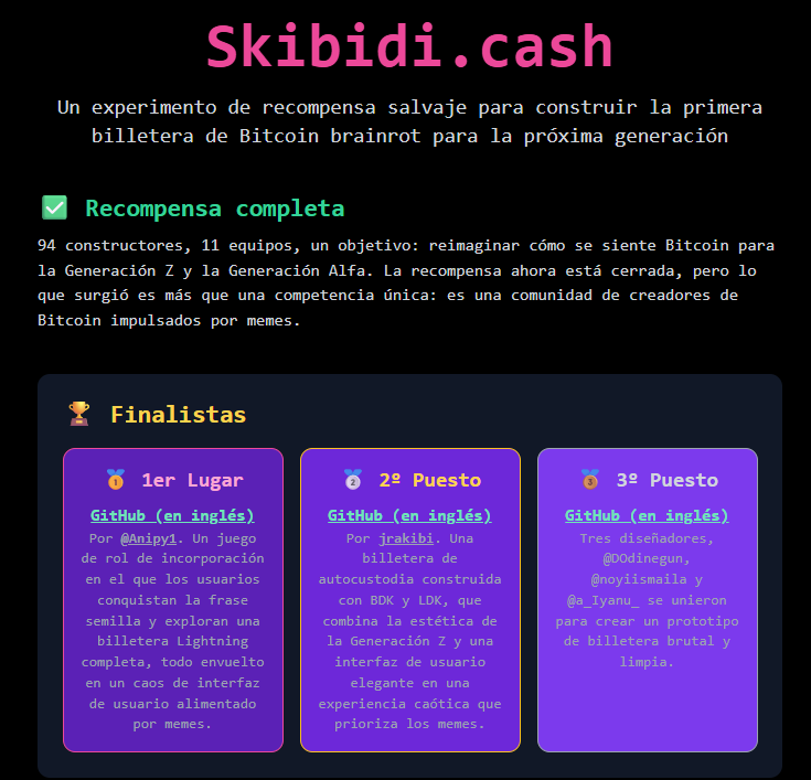Create a Bitcoin Wallet playing? This is the winning project of Skibidi.cash