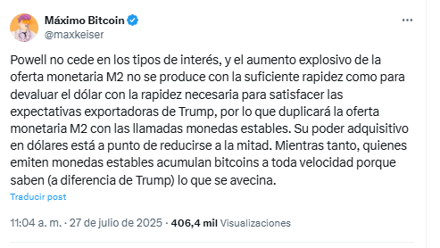 Trump will double the money supply with stablcoins and that is good for Bitcoin: Keiser