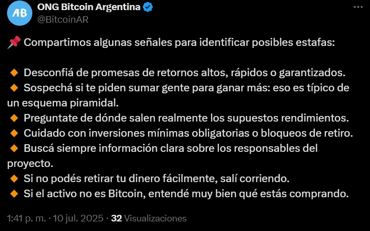 Alert from Argentina about scam with Bitcoin against new record price