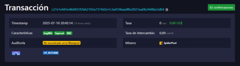 Spiderpool undermined a transaction that paid 0 dollars per block space