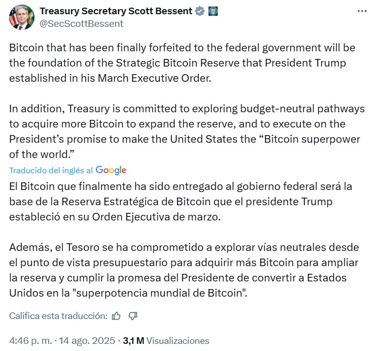 Besent causes a shake in the Bitcoin community