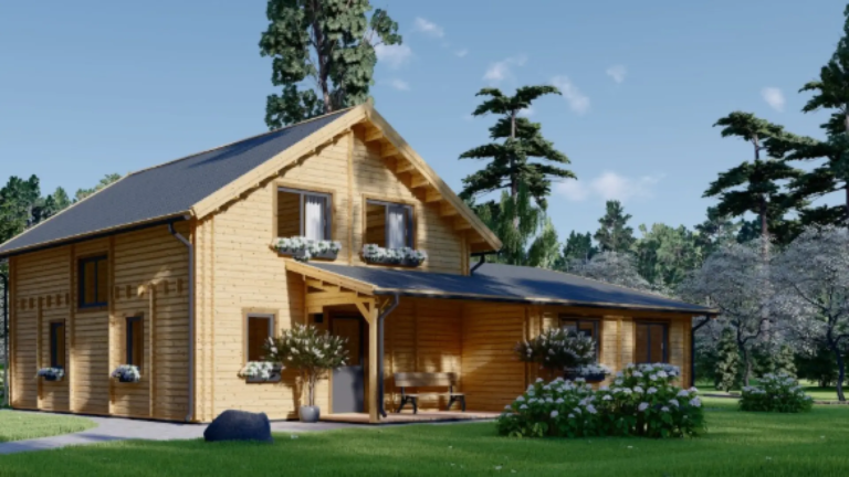 The 180 square meter prefabricated house with two floors and a terrace that you can buy for less than 60,000 euros